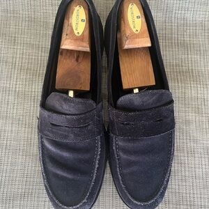 Harold's Elegant Navy Blue Suede Slip-Ons